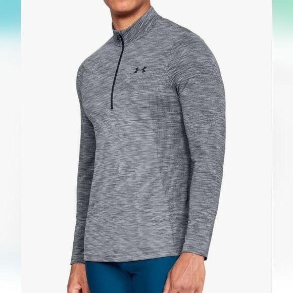 Under Armour Men's Seamless 1/2 Zip. Grey/Black Size M. Excellent Condition - Picture 1 of 6